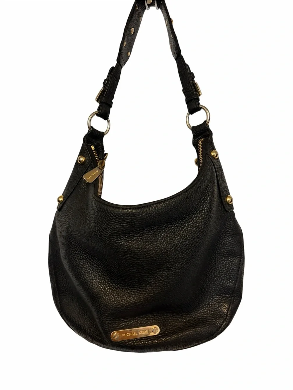 Michael Kors Black Pebbled Leather Hobo Bag